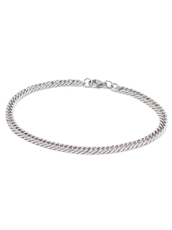 Βραχιόλι Αλυσίδα Ασημί Ατσάλινο