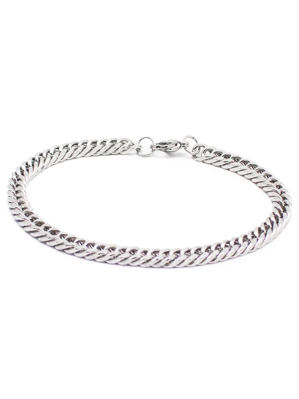 Βραχιόλι Αλυσίδα Ασημί Χοντρό Ατσάλινο