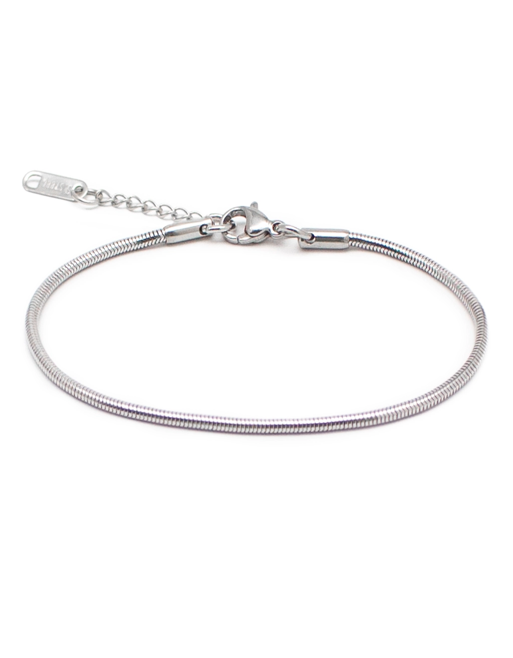 Βραχιόλι Round Snake Ασημί Ατσάλινο