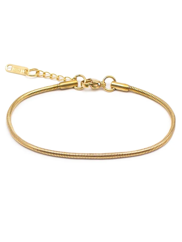 Βραχιόλι Round Snake Χρυσό Ατσάλινο