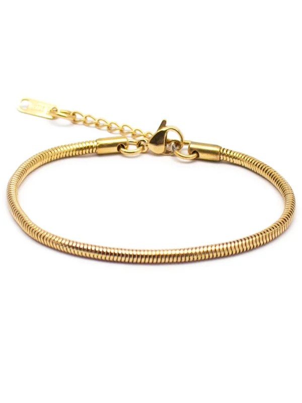 Βραχιόλι Round Snake Χρυσό Ατσάλινο