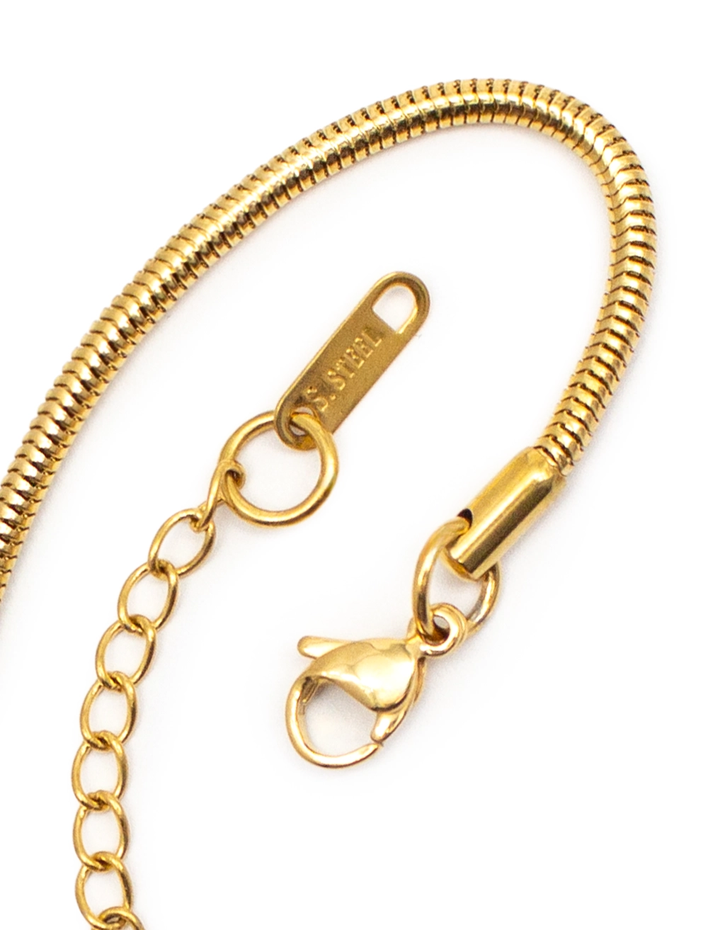 Βραχιόλι Round Snake Χρυσό Ατσάλινο - Image 2
